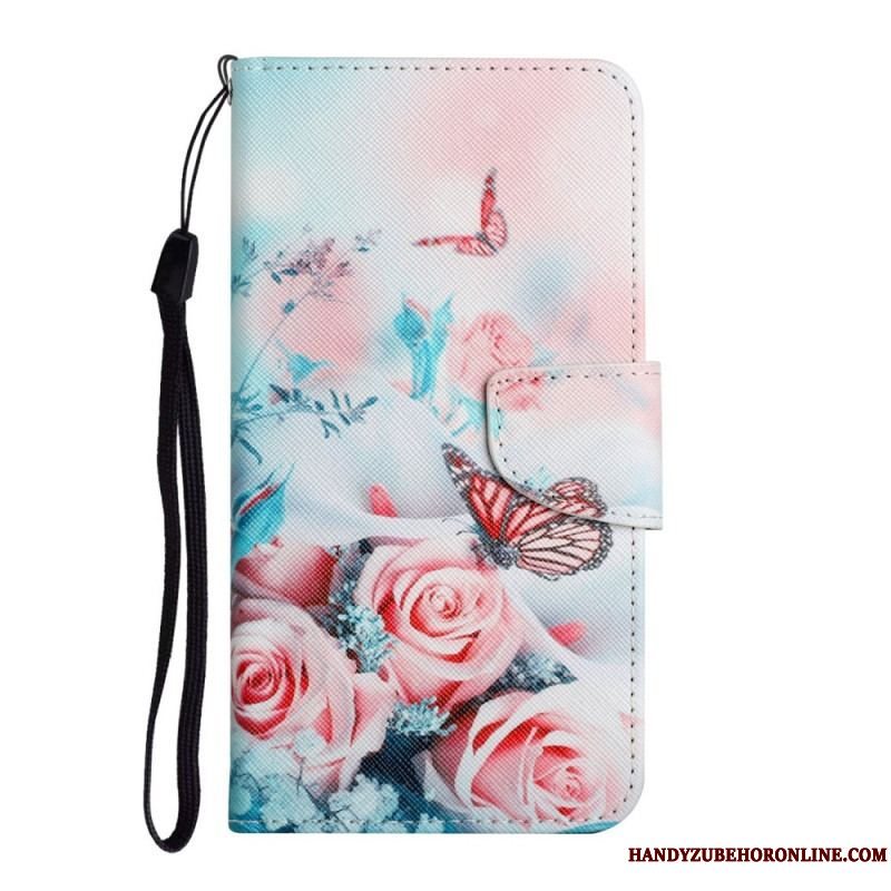 Flip Cover Xiaomi Redmi Note 11 Pro Plus 5G Buket Af Blomster Og Sommerfugle