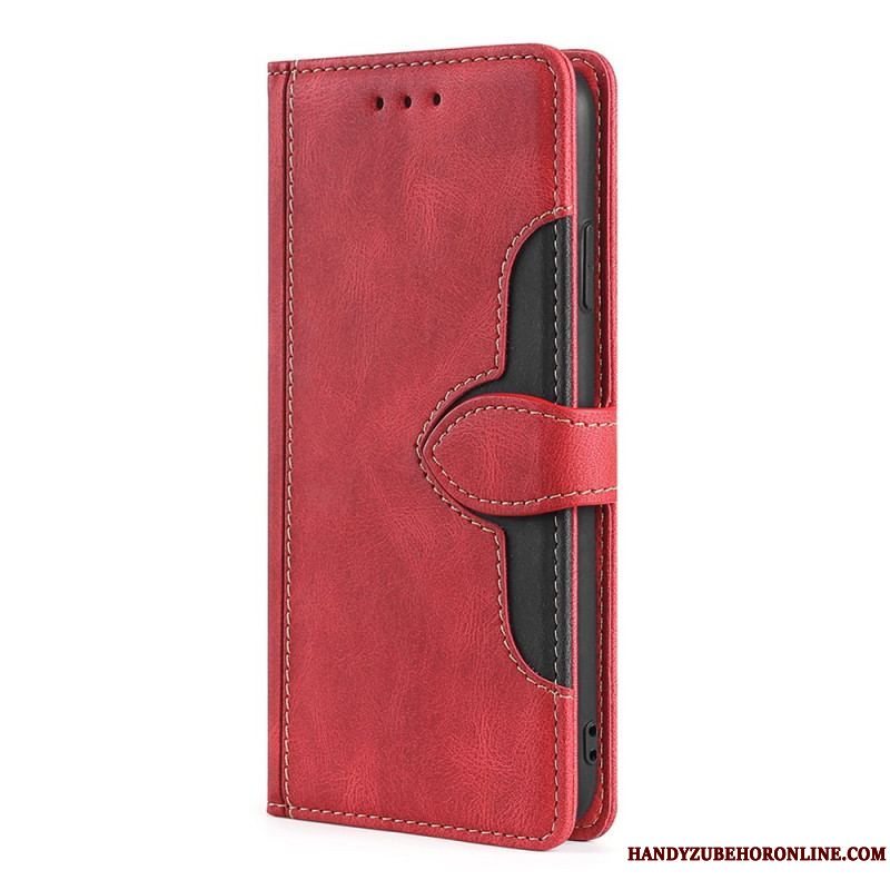 Flip Cover Xiaomi Redmi Note 11 Pro Plus 5G Imiteret Læder Bicolor Stilfuld