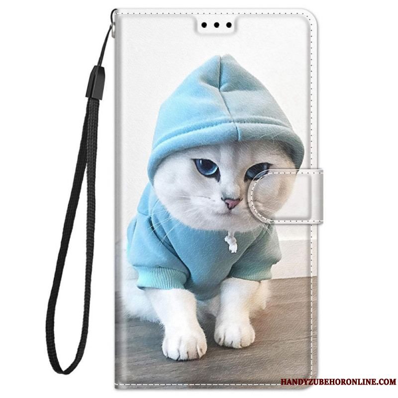 Flip Cover Xiaomi Redmi Note 11 Pro Plus 5G Med Snor Thong Cat Fan