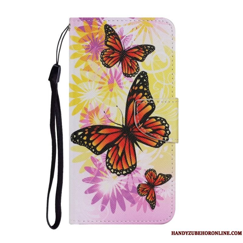 Flip Cover Xiaomi Redmi Note 11 Pro Plus 5G Sommerfugle Og Sommerblomster