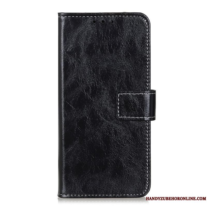 Flip Cover Xiaomi Redmi Note 12 4G Lakeret Med Synlige Sømme