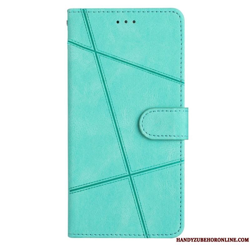 Flip Cover Xiaomi Redmi Note 12 4G Med Snor Strappy Geometrisk