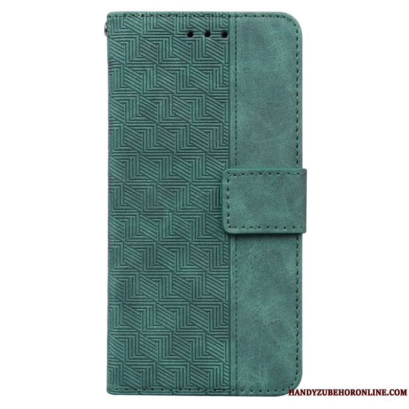 Flip Cover Xiaomi Redmi Note 12 4G Med Snor Strappy Mønster