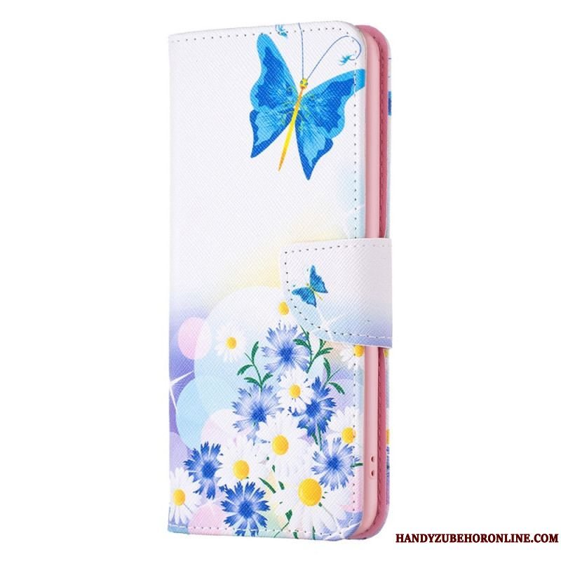 Flip Cover Xiaomi Redmi Note 12 5G Akvarel Sommerfugle