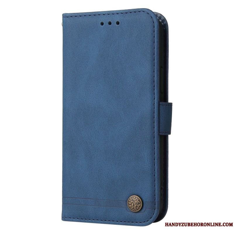 Flip Cover Xiaomi Redmi Note 12 5G Læderstil Med Dekorativ Nitte