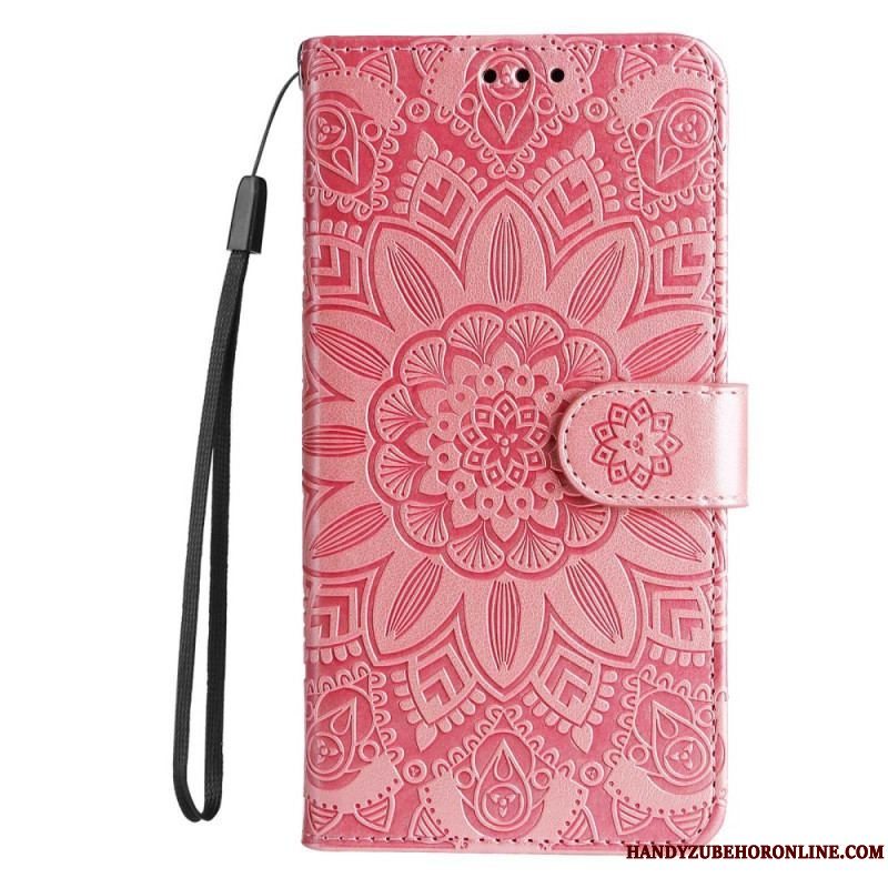 Flip Cover Xiaomi Redmi Note 12 5G Med Snor Mandala Dekoration Med Rem