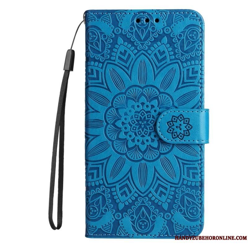 Flip Cover Xiaomi Redmi Note 12 5G Med Snor Mandala Dekoration Med Rem