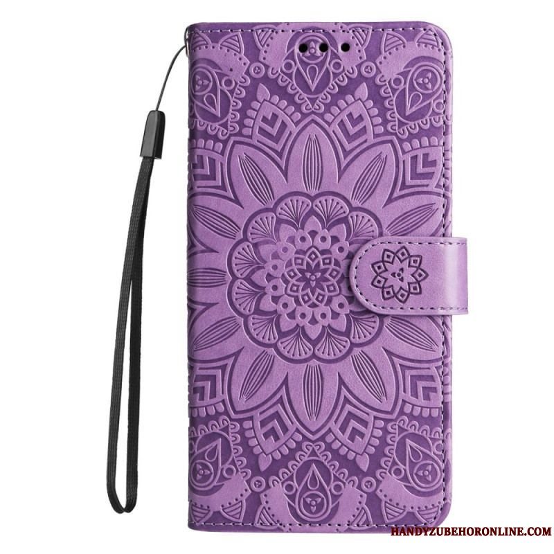 Flip Cover Xiaomi Redmi Note 12 5G Med Snor Mandala Dekoration Med Rem