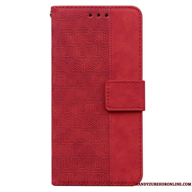 Flip Cover Xiaomi Redmi Note 12 5G Med Snor Strappy Mønster