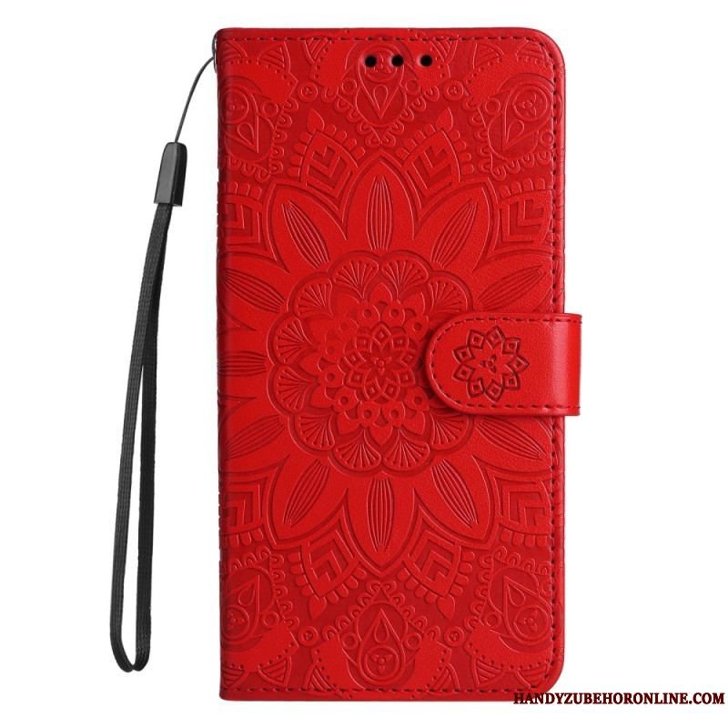 Flip Cover Xiaomi Redmi Note 12 Pro Plus Med Snor Mandala Dekoration Med Rem