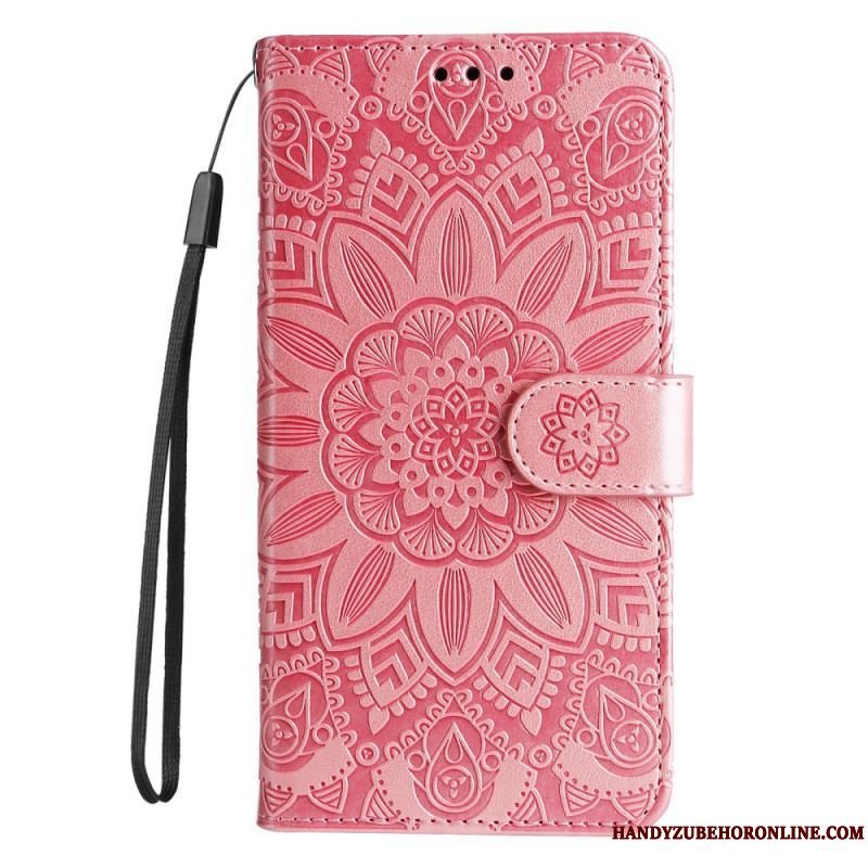 Flip Cover Xiaomi Redmi Note 12 Pro Plus Med Snor Mandala Dekoration Med Rem