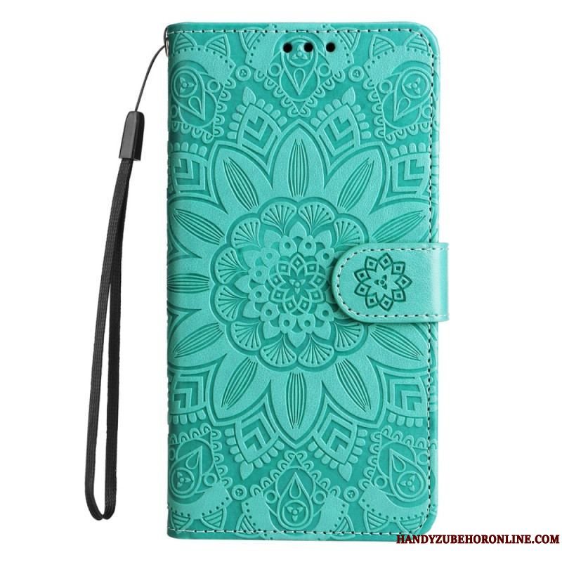 Flip Cover Xiaomi Redmi Note 12 Pro Plus Med Snor Mandala Dekoration Med Rem