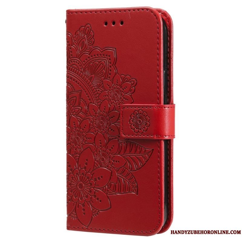 Flip Cover Xiaomi Redmi Note 12 Pro Plus Med Snor Rem Blomster Mandala