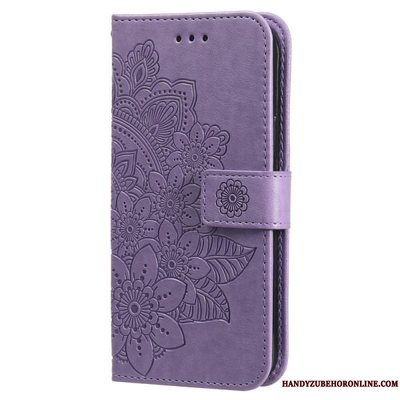 Flip Cover Xiaomi Redmi Note 12 Pro Plus Med Snor Rem Blomster Mandala