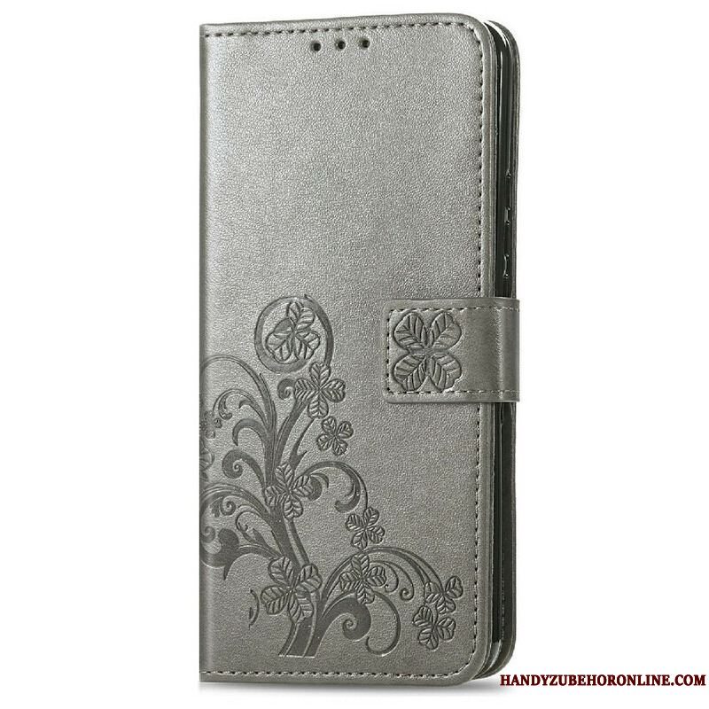 Flip Cover iPhone 13 Mini Med Snor Sommerfugle Og Blomsterrem