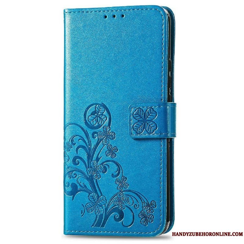 Flip Cover iPhone 13 Mini Med Snor Sommerfugle Og Blomsterrem