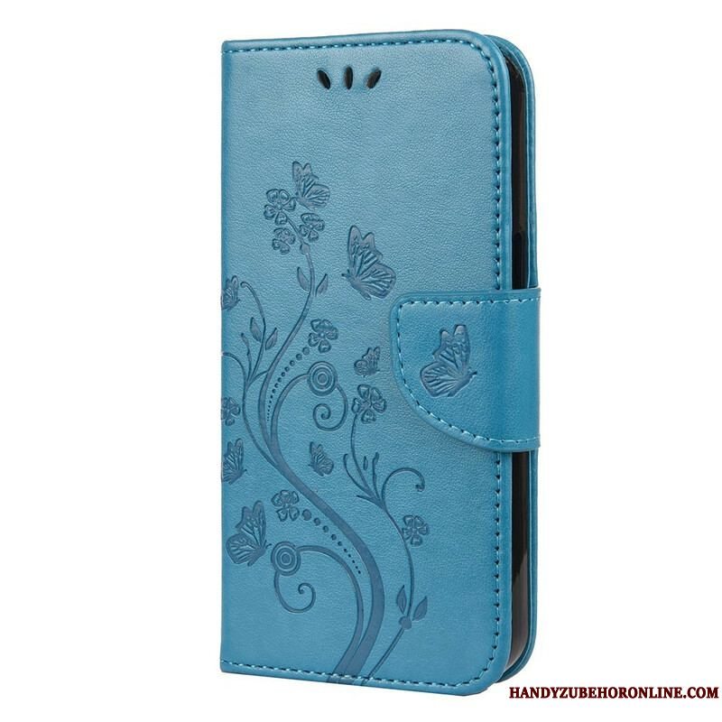 Flip Cover iPhone 13 Mini Med Snor Strappy Floral