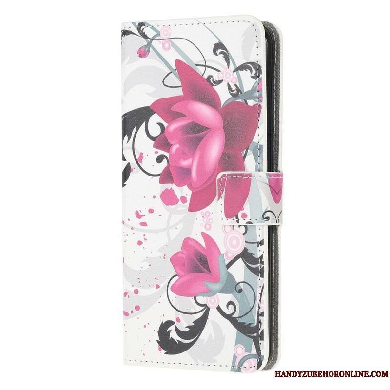 Flip Cover iPhone 13 Mini Tropiske Blomster