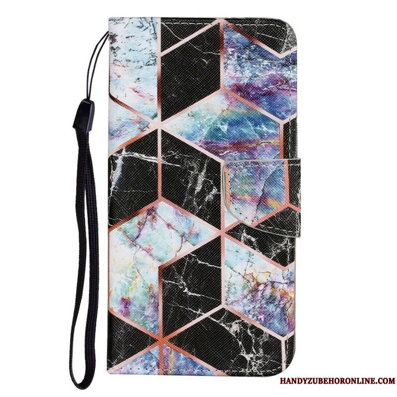 Flip Cover iPhone 13 Pro Geometrisk Marmorstil