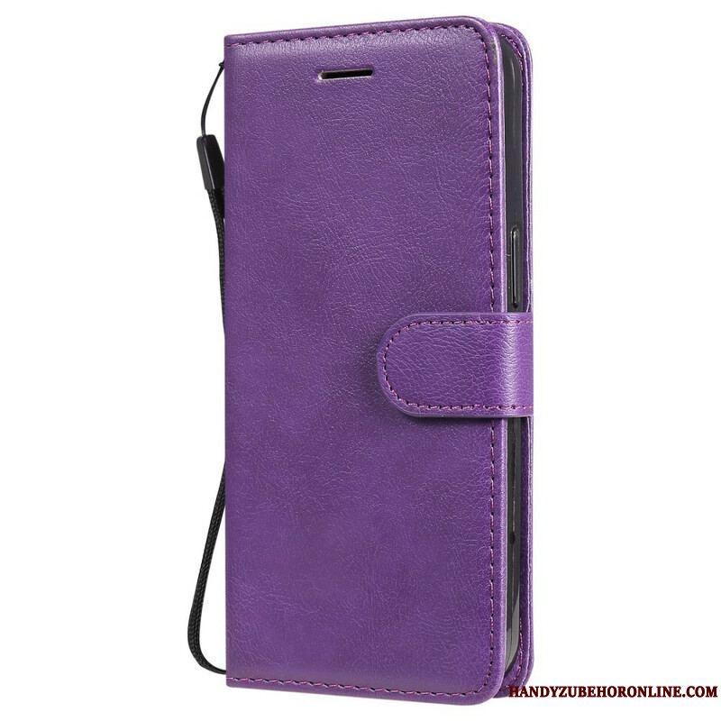 Flip Cover iPhone 13 Pro Med Snor Solid Color Series Strappy