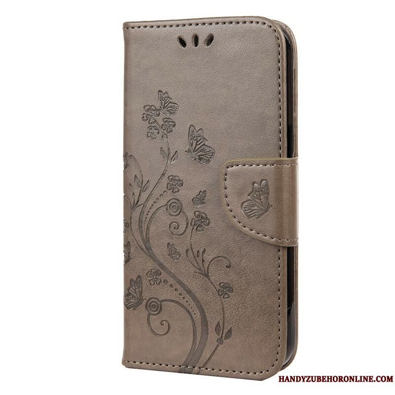 Flip Cover iPhone 13 Pro Med Snor Strappy Floral