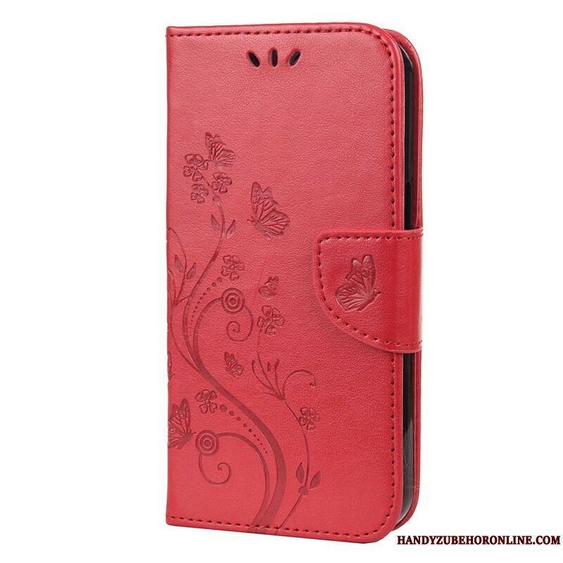 Flip Cover iPhone 13 Pro Med Snor Strappy Floral