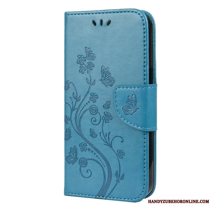 Flip Cover iPhone 13 Pro Med Snor Strappy Floral