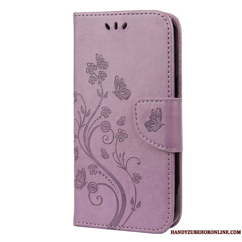 Flip Cover iPhone 13 Pro Med Snor Strappy Floral