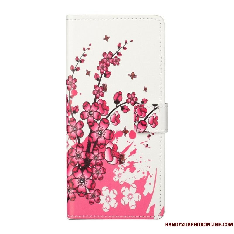 Flip Cover iPhone 13 Pro Tropiske Blomster