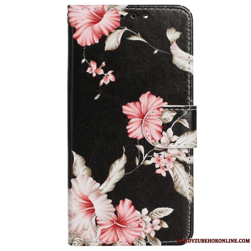 Flip Cover iPhone 14 Blomster