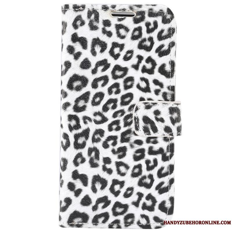 Flip Cover iPhone 14 Plus Leopard Hudstil