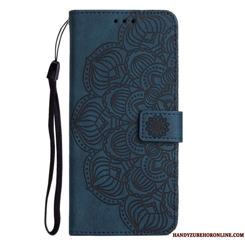 Flip Cover iPhone 14 Plus Mandala Med Snor