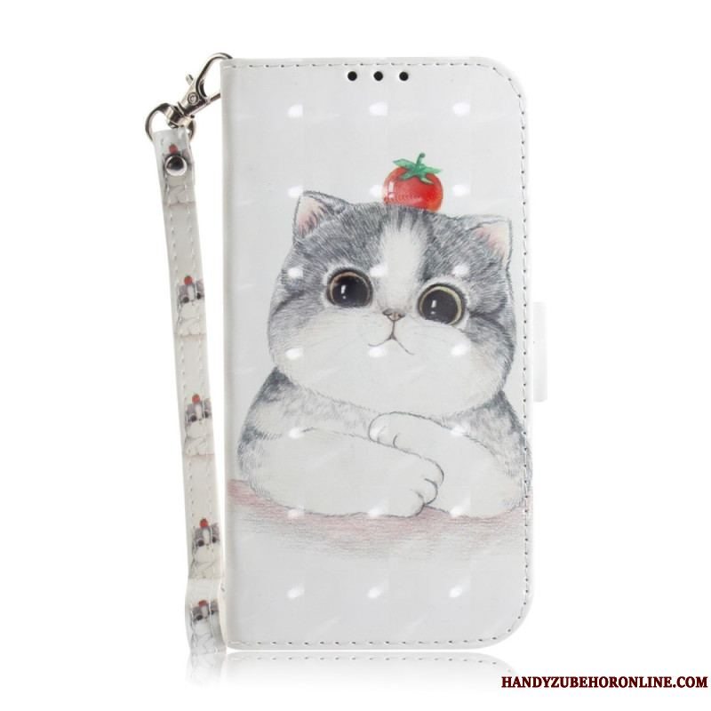 Flip Cover iPhone 14 Plus Med Snor Thong Katte