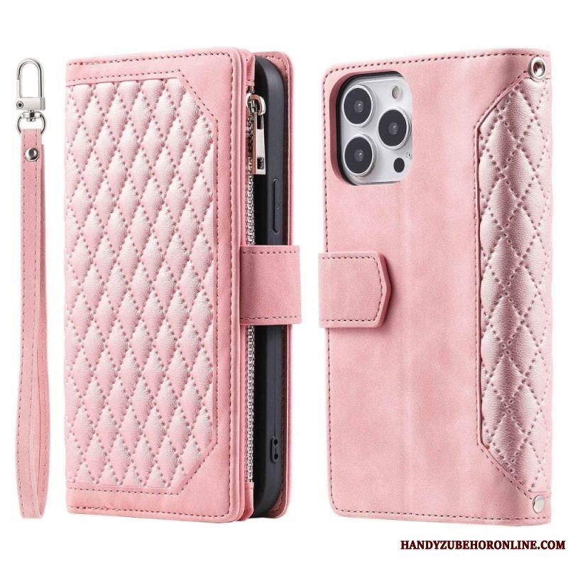 Flip Cover iPhone 14 Plus Quiltet Stil