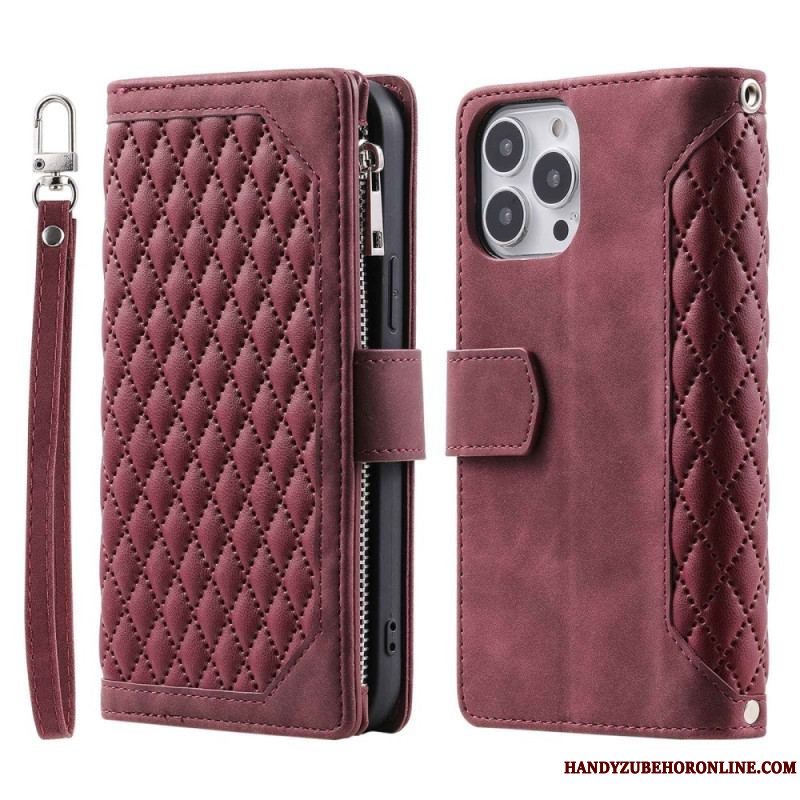 Flip Cover iPhone 14 Plus Quiltet Stil