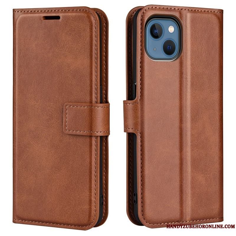 Flip Cover iPhone 14 Plus Slank Ekstrem Lædereffekt