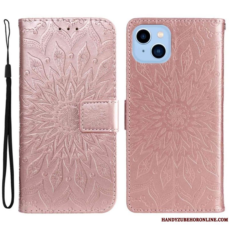Flip Cover iPhone 14 Plus Solblomst