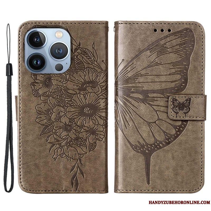 Flip Cover iPhone 14 Plus Sommerfugle Design