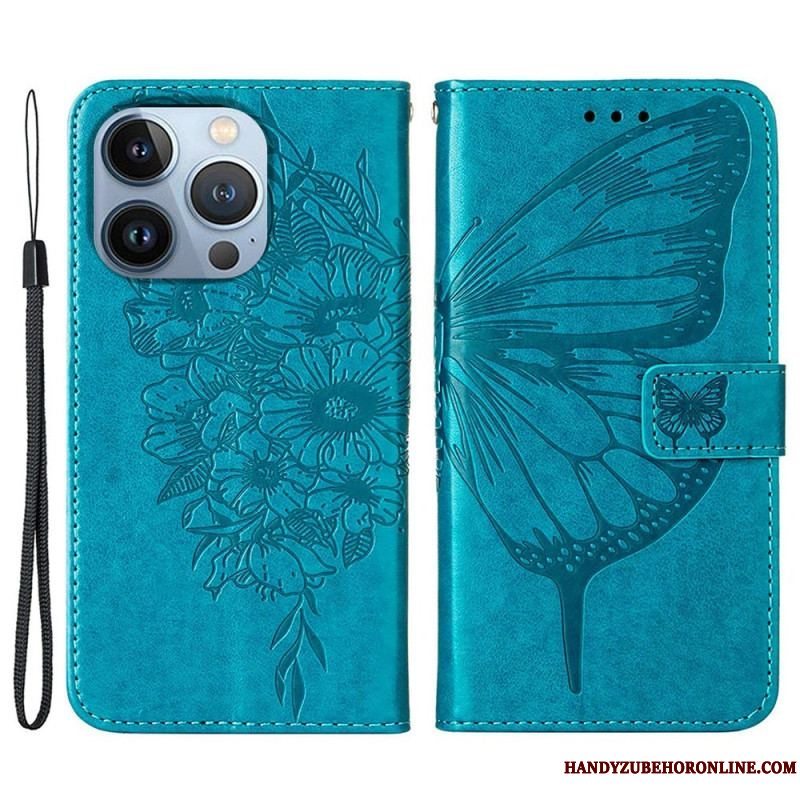 Flip Cover iPhone 14 Plus Sommerfugle Design