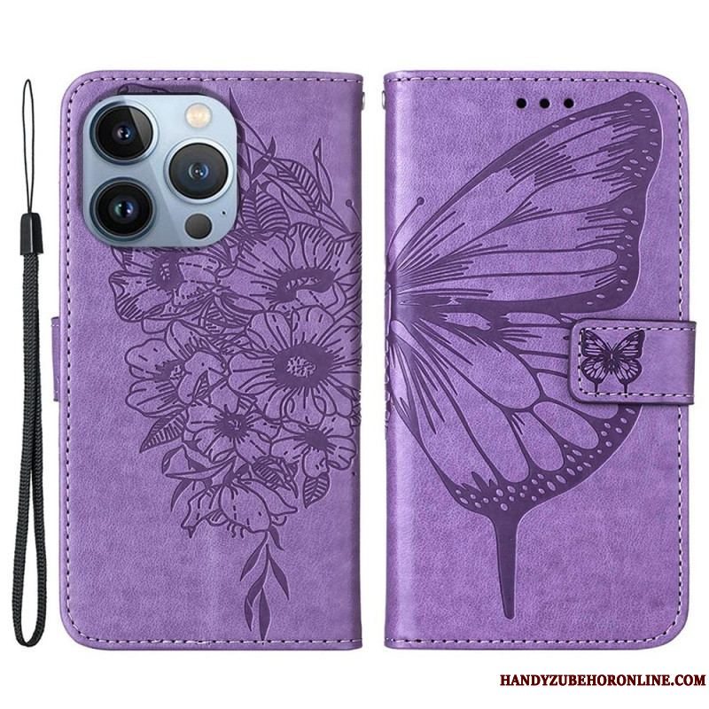 Flip Cover iPhone 14 Plus Sommerfugle Design