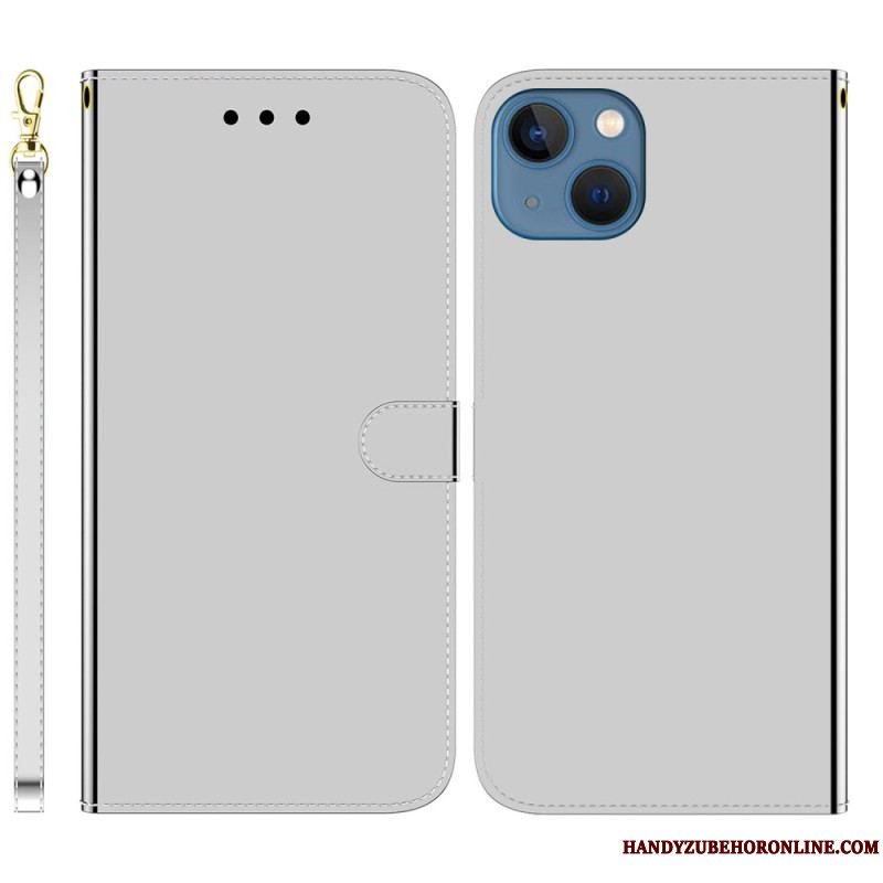 Flip Cover iPhone 14 Plus Spejlcover I Imiteret Læder