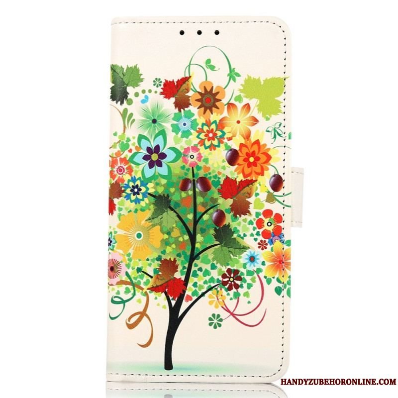 Flip Cover iPhone 14 Pro Max Blomstrende Træ