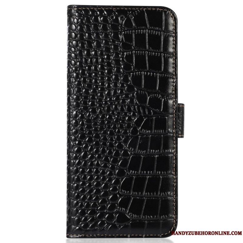 Flip Cover iPhone 14 Pro Max Crocodile Style Rfid