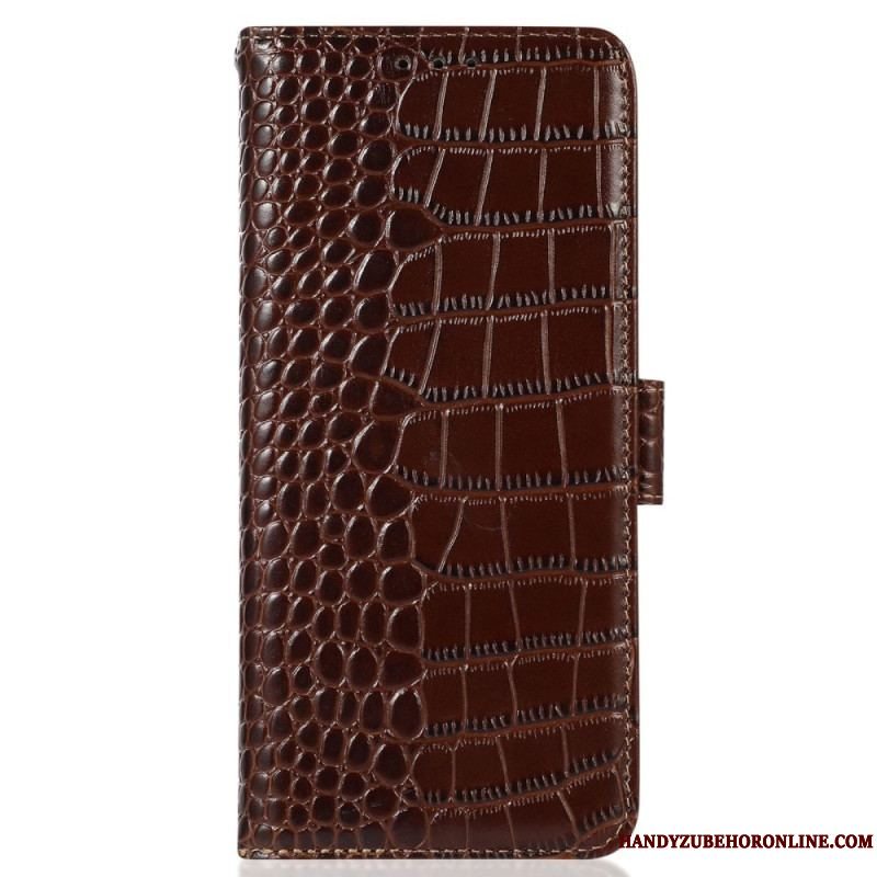 Flip Cover iPhone 14 Pro Max Crocodile Style Rfid