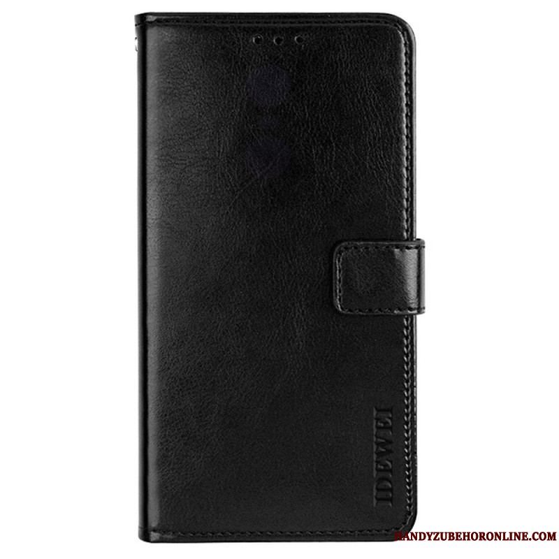 Flip Cover iPhone 14 Pro Max Imiteret Læder Idewei