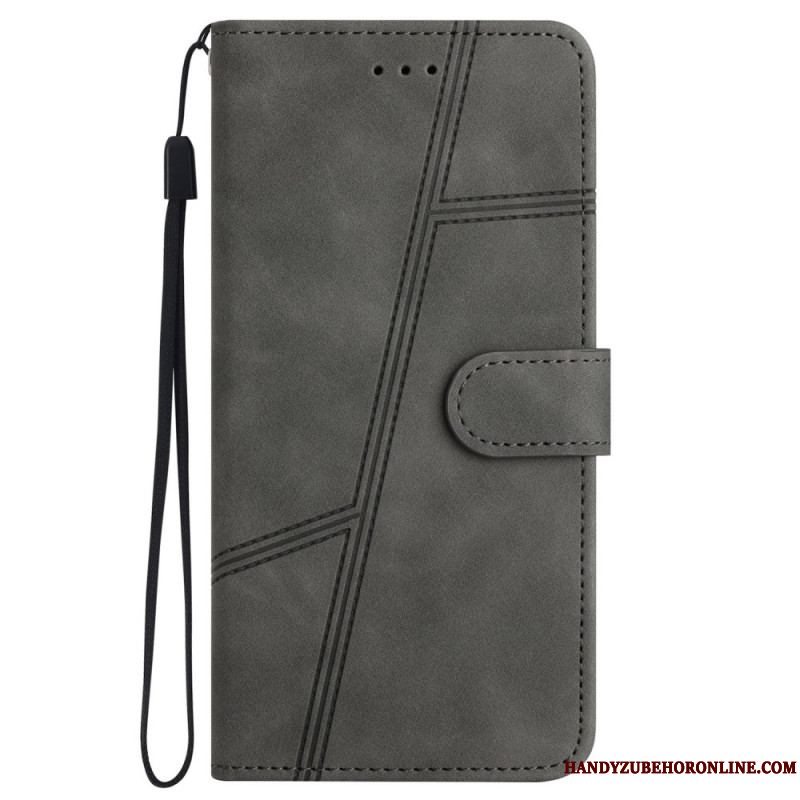 Flip Cover iPhone 14 Pro Med Snor Strappy Elegance Læderstil