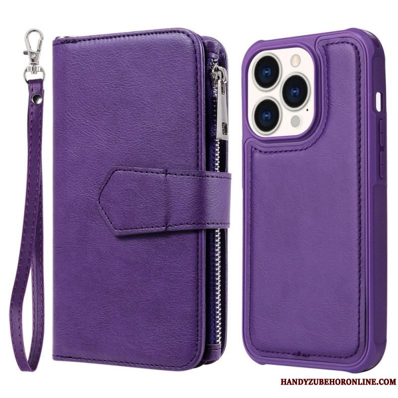 Flip Cover iPhone 14 Pro Punge Etui Pung Med Aftagelig