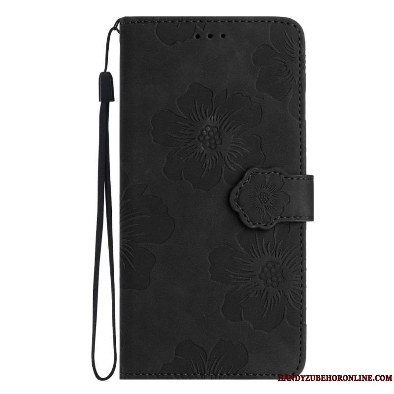 Flip Cover iPhone 15 Blomstertryk