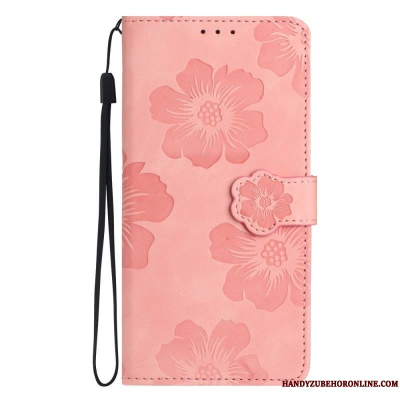 Flip Cover iPhone 15 Blomstertryk