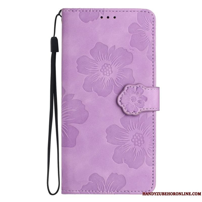 Flip Cover iPhone 15 Blomstertryk